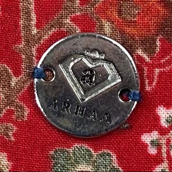 Arhaa Red Paisley Viscose Fit & Flare 3/4 Sleeve Boho Ethnic Maxi Dress Size S - Picture 8 of 12